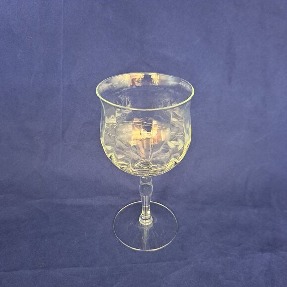 Vintage Etched Floral Clear Glass Goblet - Picture 5 of 10